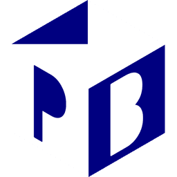 Blue White Logo on White